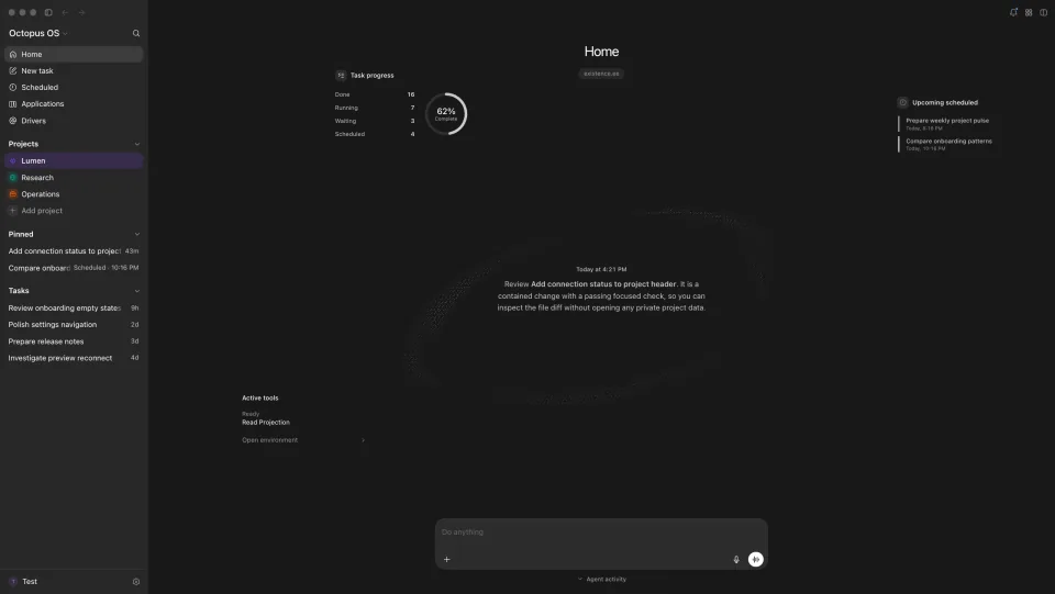 Octopus OS home